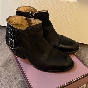 Hudson Shoes Black Leather Ankle Boots